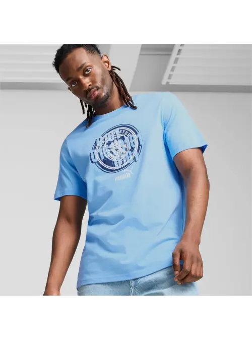 Puma Męski T-shirt Mcfc Ftblculture Tee Team Ligh 77777439 Niebieski | Sklep Monotox