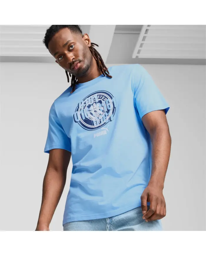 Puma Męski T-shirt Mcfc Ftblculture Tee Team Ligh 77777439 Niebieski | Sklep Monotox