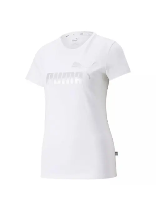 Puma Damski T-shirt Ess+ Logo Tee 84830302 Biały | Sklep Monotox