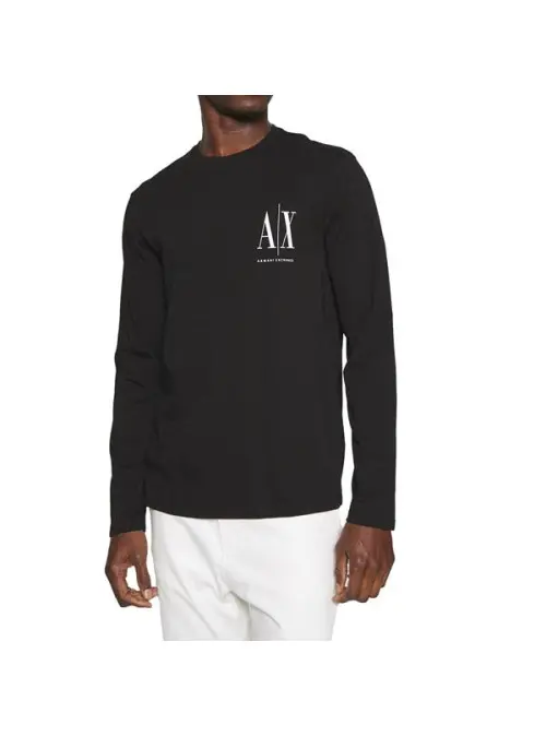 Armani Exchange Męski T-shirt T-shirt 8NZTPL-ZJH4Z-1200 Czarny | Sklep Monotox
