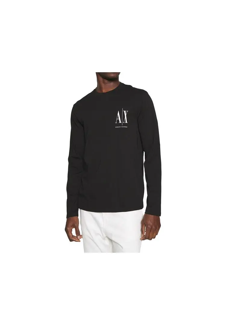 Armani Exchange Męski T-shirt T-shirt 8NZTPL-ZJH4Z-1200 Czarny | Sklep Monotox