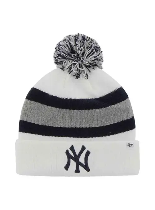 47 Brand Czapka zimowa New York Yankees Cuff Knit B-BRKAW17ACE-WH Biały | Sklep Monotox