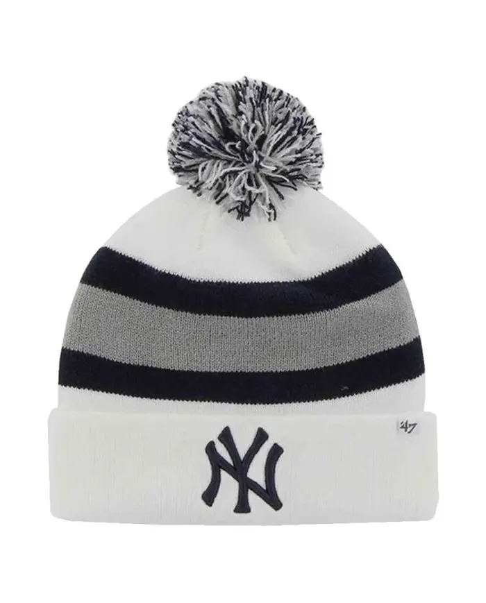 47 Brand Czapka zimowa New York Yankees Cuff Knit B-BRKAW17ACE-WH Biały | Sklep Monotox