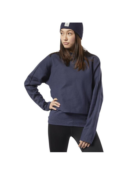 Reebok Damska Bluza Te Twill Cowl Neck EC2338 Niebieski | Sklep Monotox