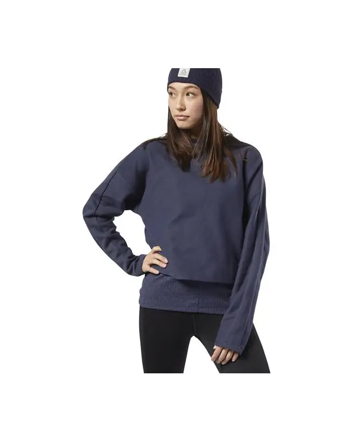 Reebok Damska Bluza Te Twill Cowl Neck EC2338 Niebieski | Sklep Monotox