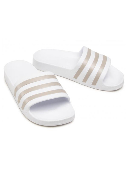 Adidas Damskie Klapki Adilette Aqua EF1730 Cloud White / Platinum Metallic | Sklep Monotox