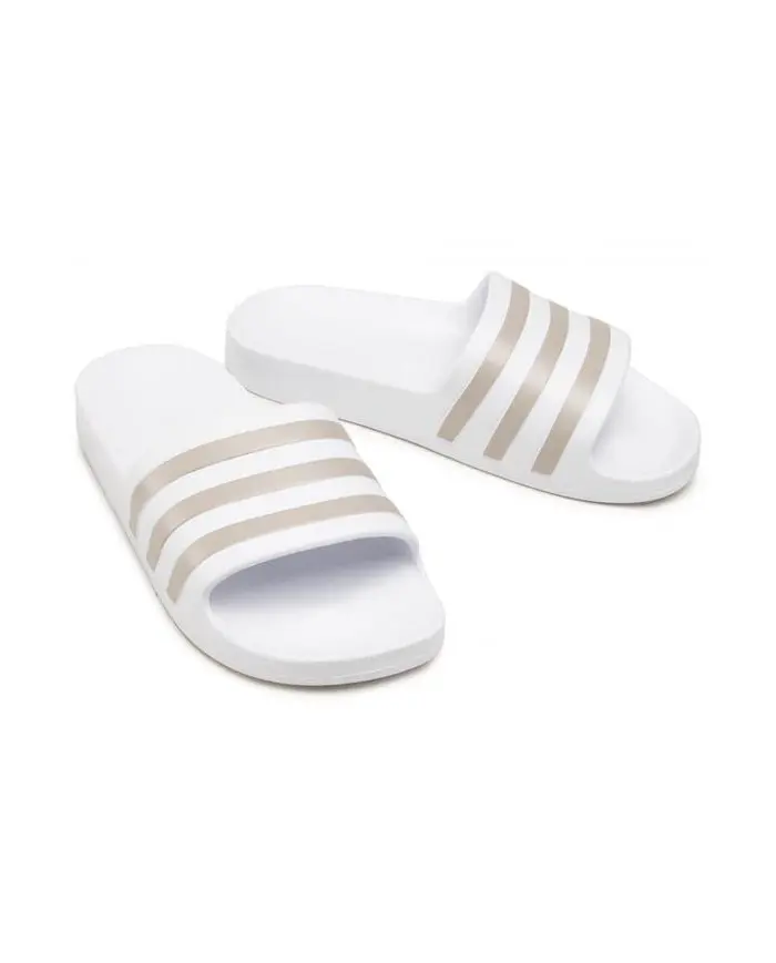 Adidas Damskie Klapki Adilette Aqua EF1730 Cloud White / Platinum Metallic | Sklep Monotox