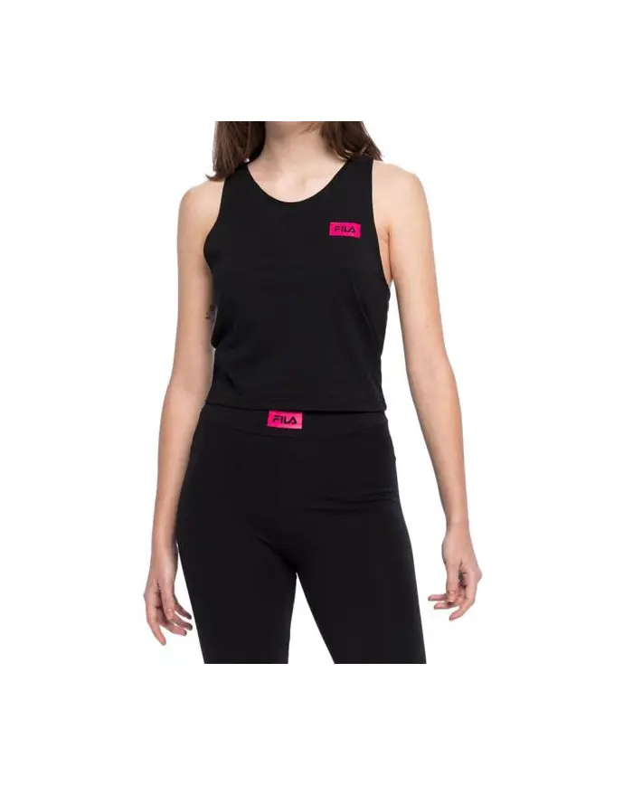 Fila Damska Bluza Basin Cropped Tank Top FAW013680009 Czarny | Sklep Monotox