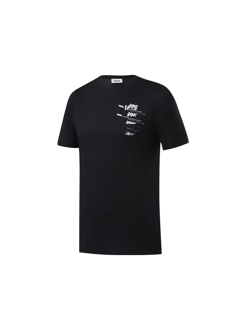 Reebok Męski T-shirt Ts Cotton Graphic Tee FL0596 Czarny | Sklep Monotox