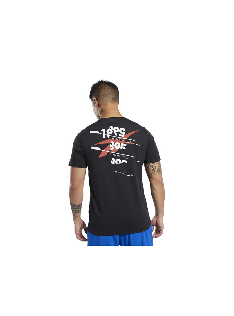 Reebok Męski T-shirt Ts Cotton Graphic Tee FL0596 Czarny | Sklep Monotox