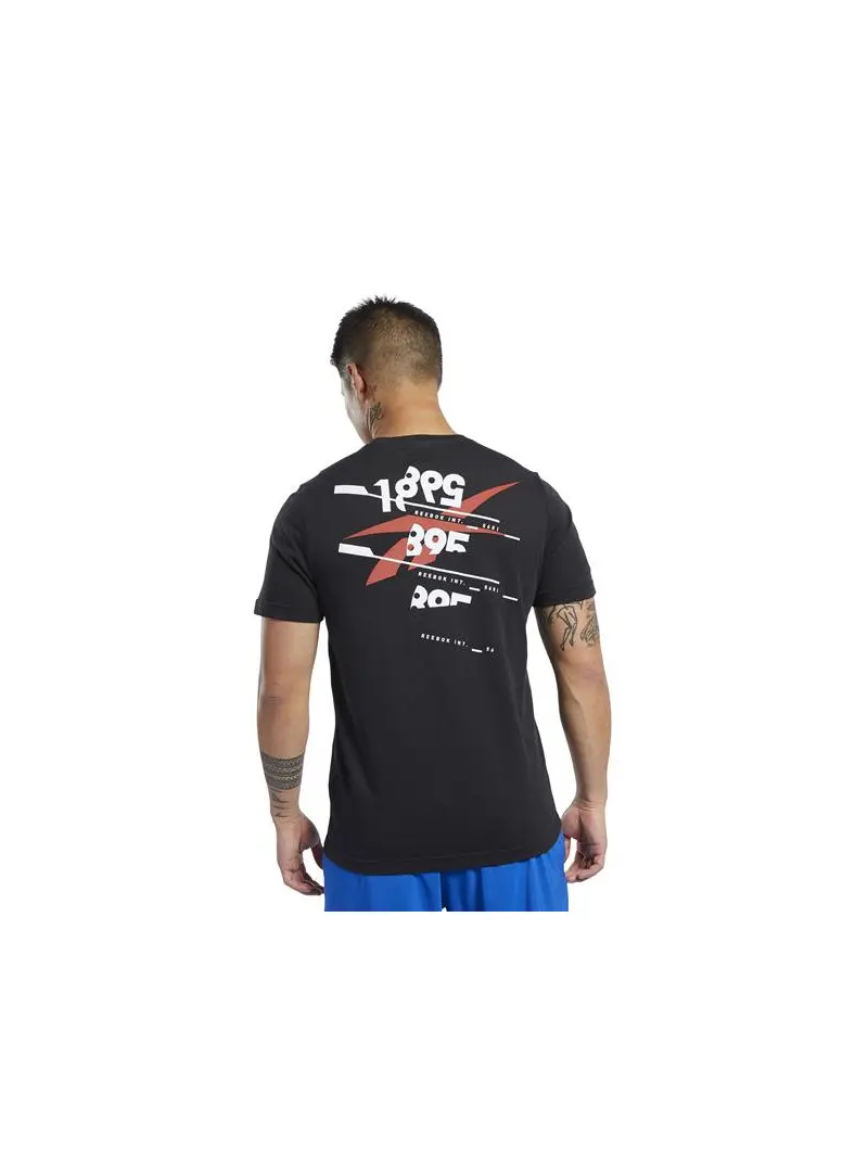 Reebok Męski T-shirt Ts Cotton Graphic Tee FL0596 Czarny | Sklep Monotox