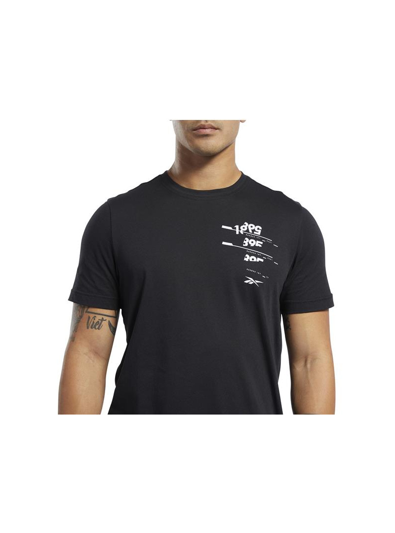 Reebok Męski T-shirt Ts Cotton Graphic Tee FL0596 Czarny | Sklep Monotox