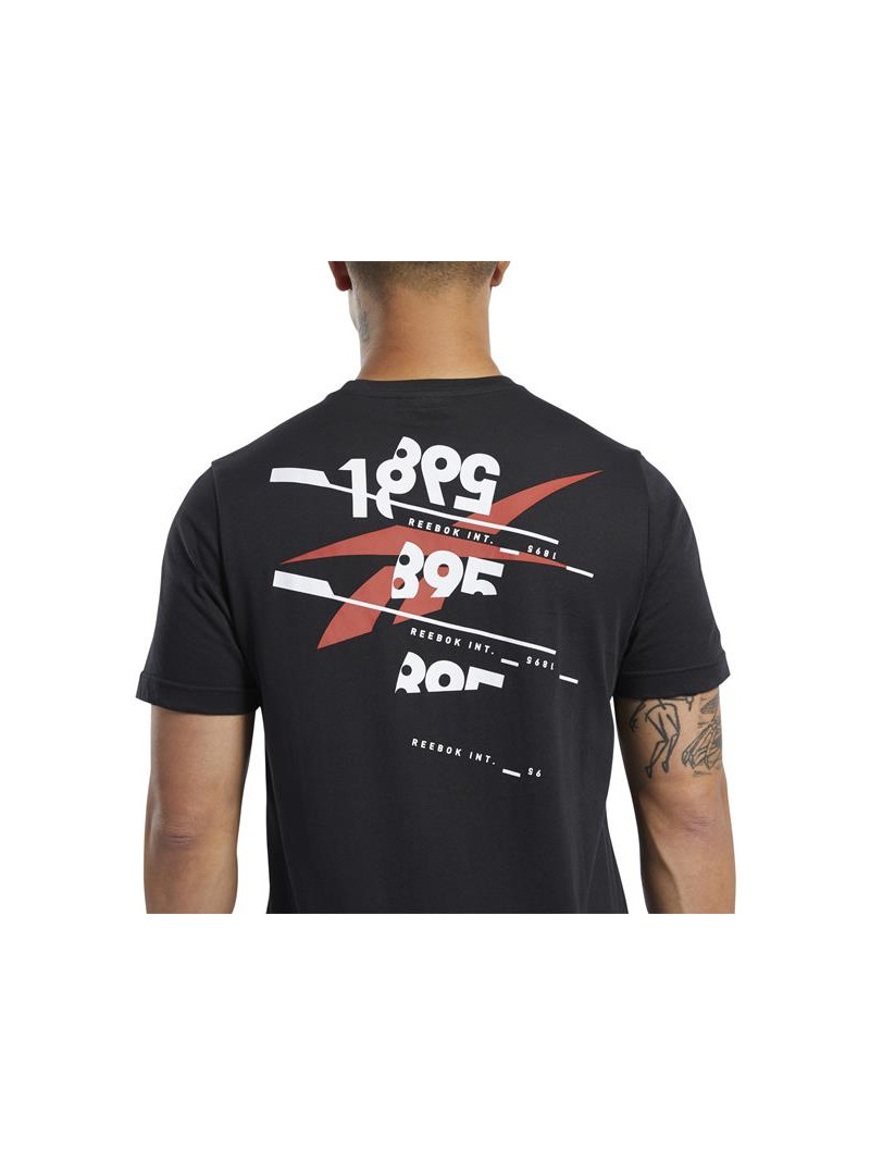 Reebok Męski T-shirt Ts Cotton Graphic Tee FL0596 Czarny | Sklep Monotox