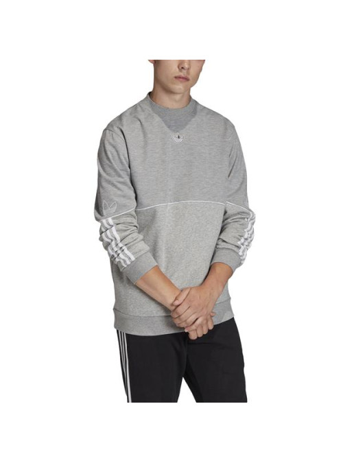 Adidas Męska Bluza Outline Crw Flc FM3921 Szary | Sklep Monotox