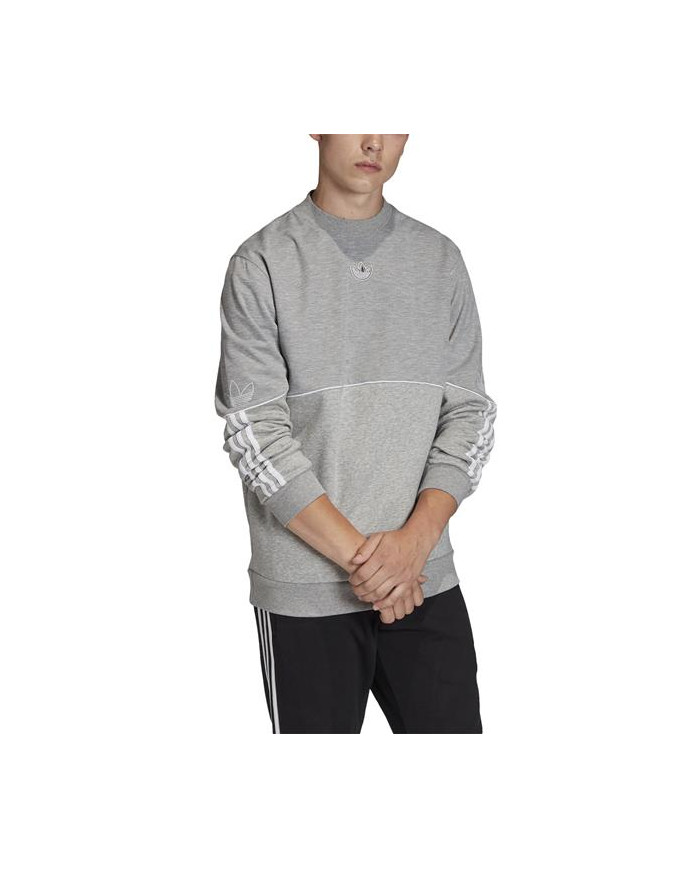 Adidas Męska Bluza Outline Crw Flc FM3921 Szary | Sklep Monotox