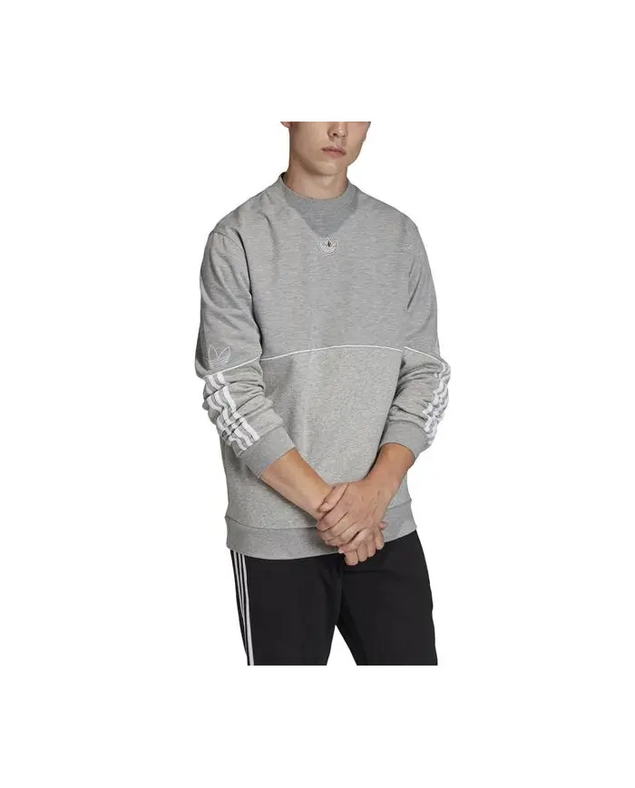 Adidas Męska Bluza Outline Crw Flc FM3921 Szary | Sklep Monotox