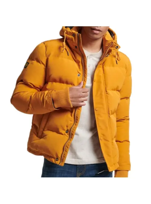 Superdry Męska Kurtka Everest Short Hooded Puffer M5011743A34K Żółty | Sklep Monotox