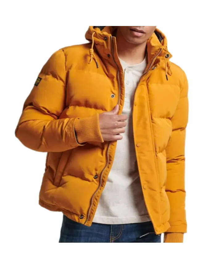 Superdry Męska Kurtka Everest Short Hooded Puffer M5011743A34K Żółty | Sklep Monotox