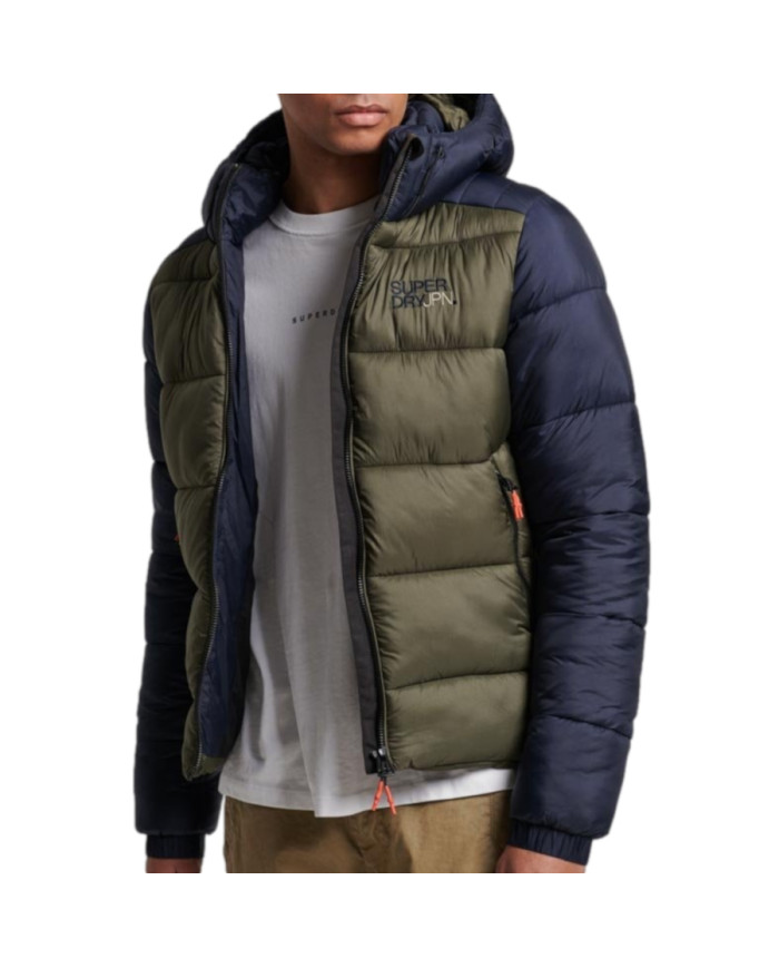 Superdry Męska Kurtka Hood Colour Block Sport Puffer M5011752A9UK Wielokolorowy | Sklep Monotox