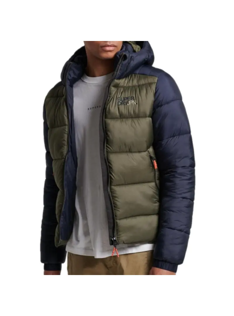 Superdry Męska Kurtka Hood Colour Block Sport Puffer M5011752A9UK Wielokolorowy | Sklep Monotox