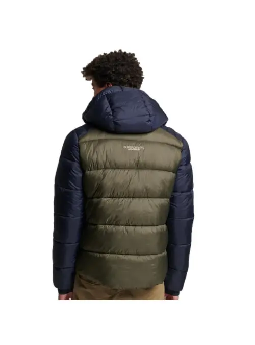 Superdry Męska Kurtka Hood Colour Block Sport Puffer M5011752A9UK Wielokolorowy | Sklep Monotox