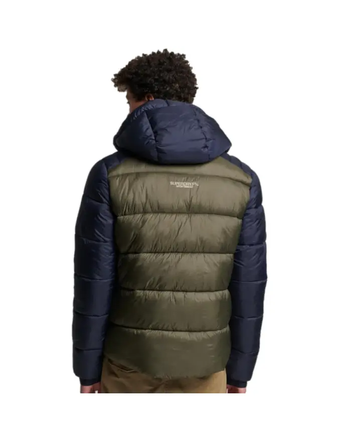 Superdry Męska Kurtka Hood Colour Block Sport Puffer M5011752A9UK Wielokolorowy | Sklep Monotox