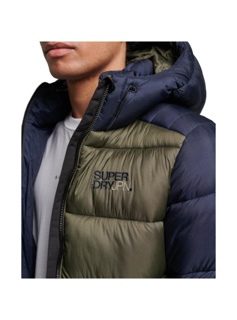 Superdry Męska Kurtka Hood Colour Block Sport Puffer M5011752A9UK Wielokolorowy | Sklep Monotox