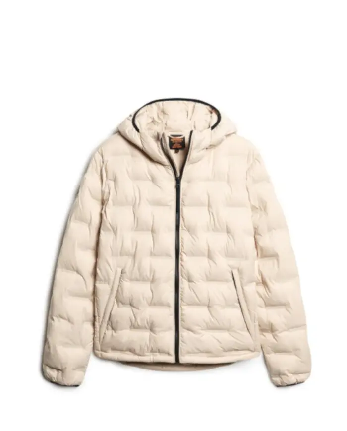 Superdry Męska Bluza Short Quilted Puffer Coat M5011811A1LA Beżowy | Sklep Monotox
