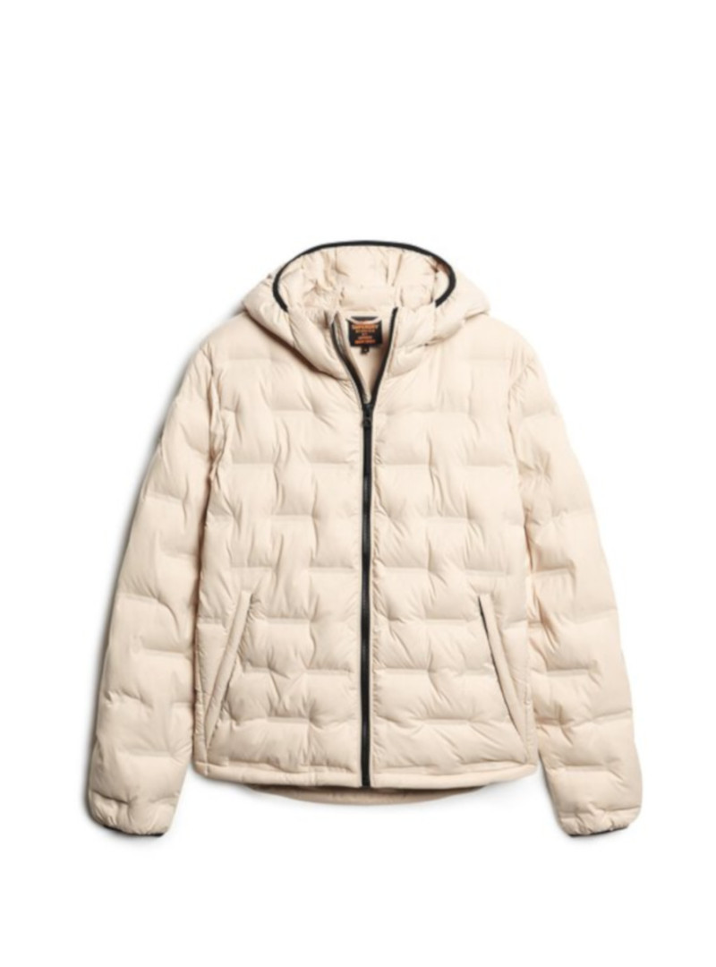 Superdry Męska Bluza Short Quilted Puffer Coat M5011811A1LA Beżowy | Sklep Monotox