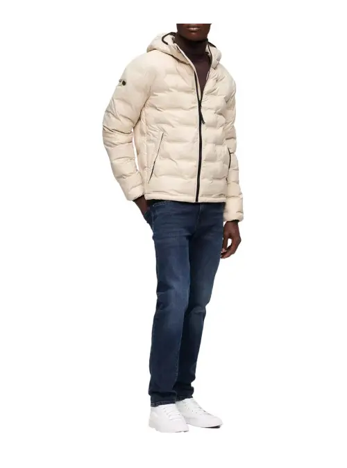Superdry Męska Bluza Short Quilted Puffer Coat M5011811A1LA Beżowy | Sklep Monotox