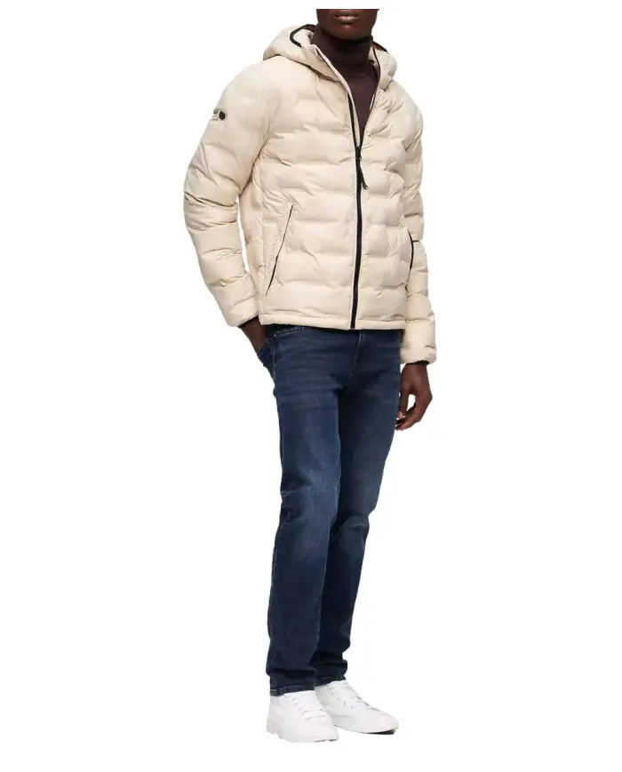 Superdry Męska Bluza Short Quilted Puffer Coat M5011811A1LA Beżowy | Sklep Monotox