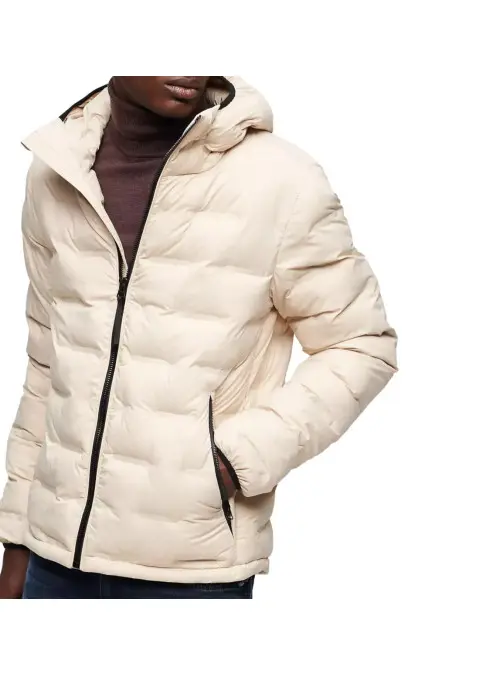 Superdry Męska Bluza Short Quilted Puffer Coat M5011811A1LA Beżowy | Sklep Monotox
