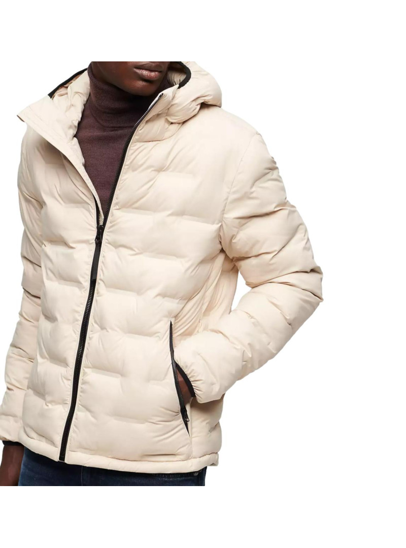 Superdry Męska Bluza Short Quilted Puffer Coat M5011811A1LA Beżowy | Sklep Monotox