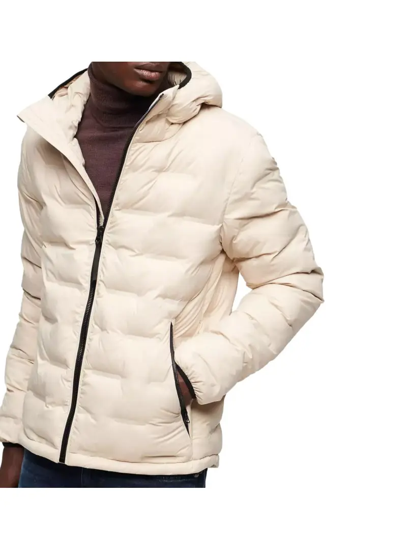 Superdry Męska Bluza Short Quilted Puffer Coat M5011811A1LA Beżowy | Sklep Monotox