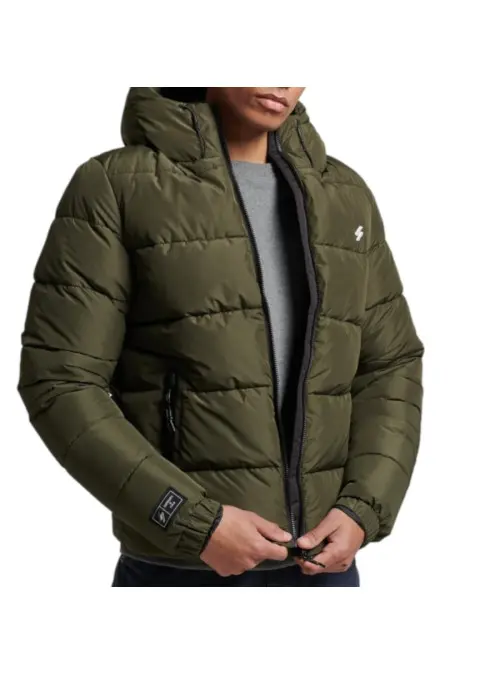 Superdry Męska Kurtka Hooded Sports Puffr Jacket M5011827A1IP Zielony | Sklep Monotox