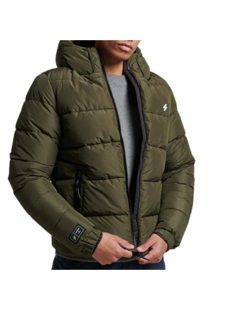 Superdry Męska Kurtka Hooded Sports Puffr Jacket M5011827A1IP Zielony | Sklep Monotox