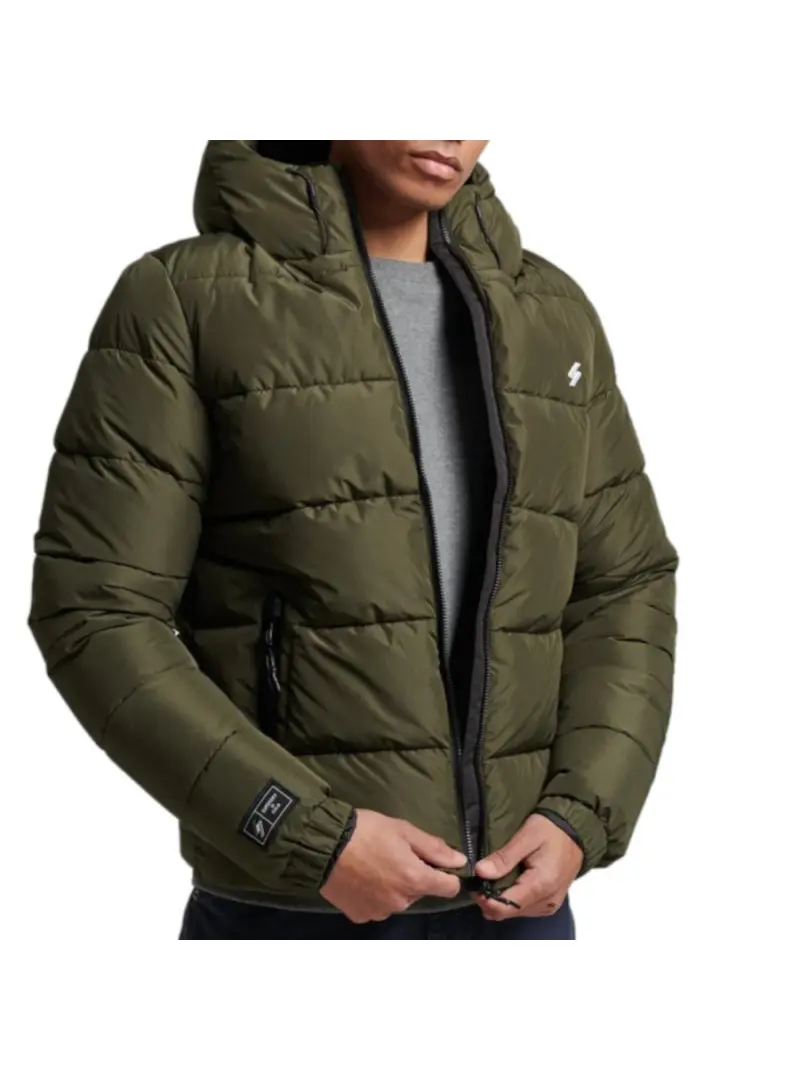 Superdry Męska Kurtka Hooded Sports Puffr Jacket M5011827A1IP Zielony | Sklep Monotox