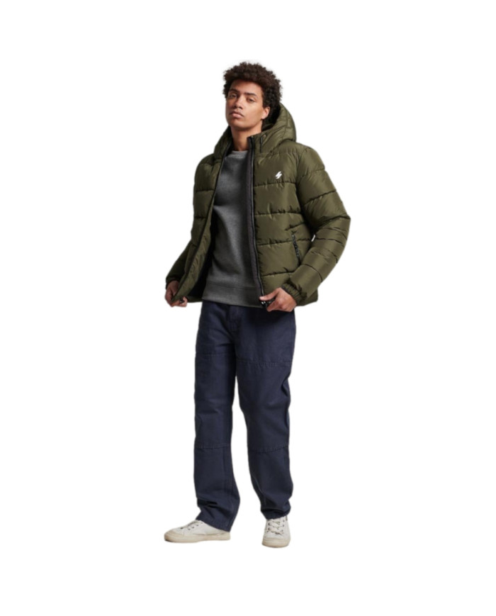 Superdry Męska Kurtka Hooded Sports Puffr Jacket M5011827A1IP Zielony | Sklep Monotox