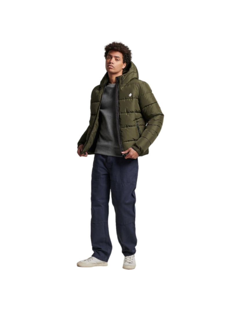 Superdry Męska Kurtka Hooded Sports Puffr Jacket M5011827A1IP Zielony | Sklep Monotox