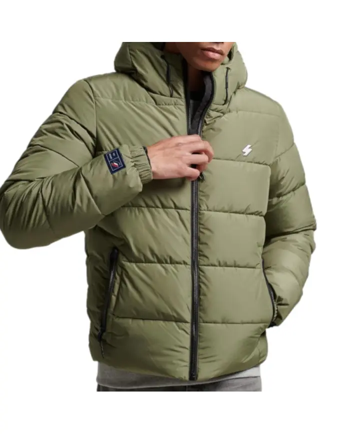 Superdry Męska Kurtka Hooded Sports Puffr Jacket M5011827A8MI Zielony | Sklep Monotox