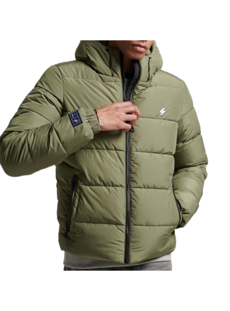 Superdry Męska Kurtka Hooded Sports Puffr Jacket M5011827A8MI Zielony | Sklep Monotox