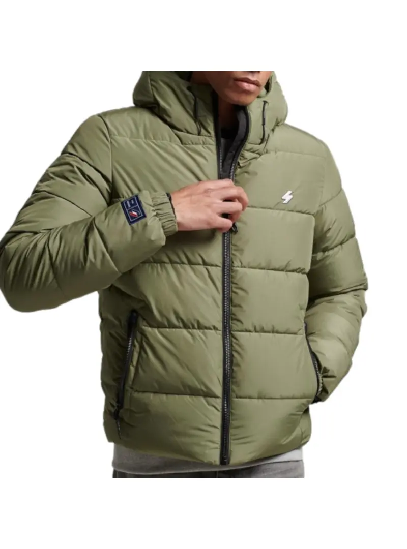 Superdry Męska Kurtka Hooded Sports Puffr Jacket M5011827A8MI Zielony | Sklep Monotox