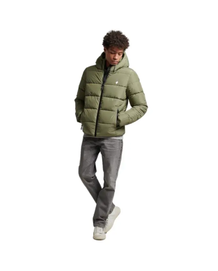 Superdry Męska Kurtka Hooded Sports Puffr Jacket M5011827A8MI Zielony | Sklep Monotox