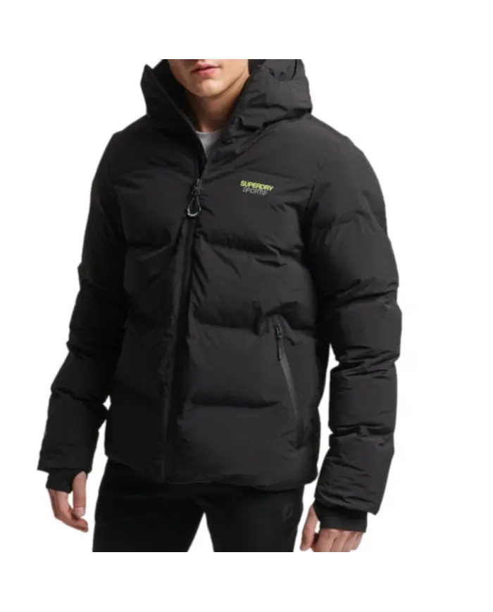 Superdry Męska Kurtka Hooded Boxy Puffer Jacket MS311478A02A Czarny | Sklep Monotox