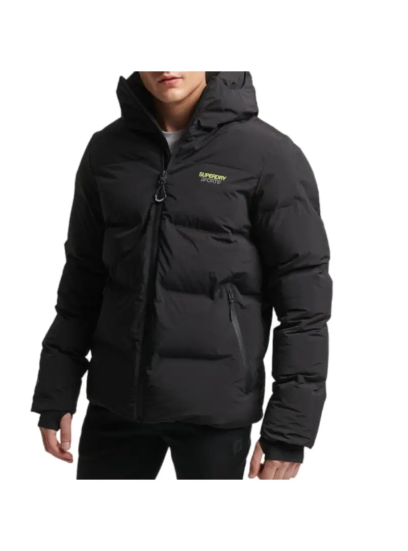 Superdry Męska Kurtka Hooded Boxy Puffer Jacket MS311478A02A Czarny | Sklep Monotox