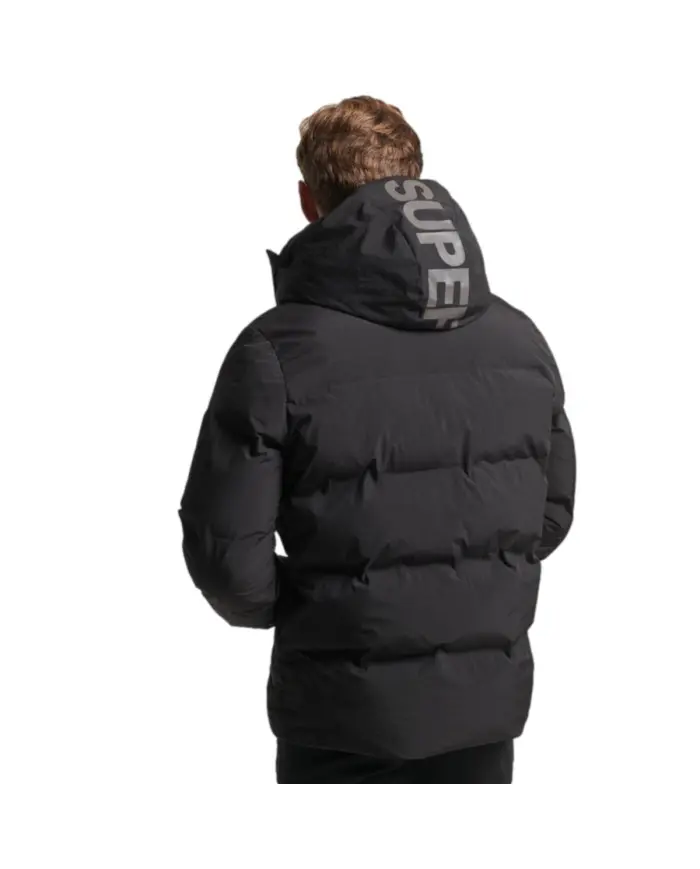 Superdry Męska Kurtka Hooded Boxy Puffer Jacket MS311478A02A Czarny | Sklep Monotox