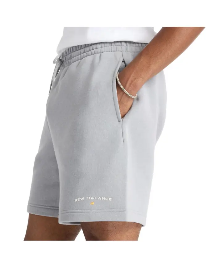 New Balance Męskie Szorty Reimagined Fleece Graphic Yst MS51506YST Szary | Sklep Monotox