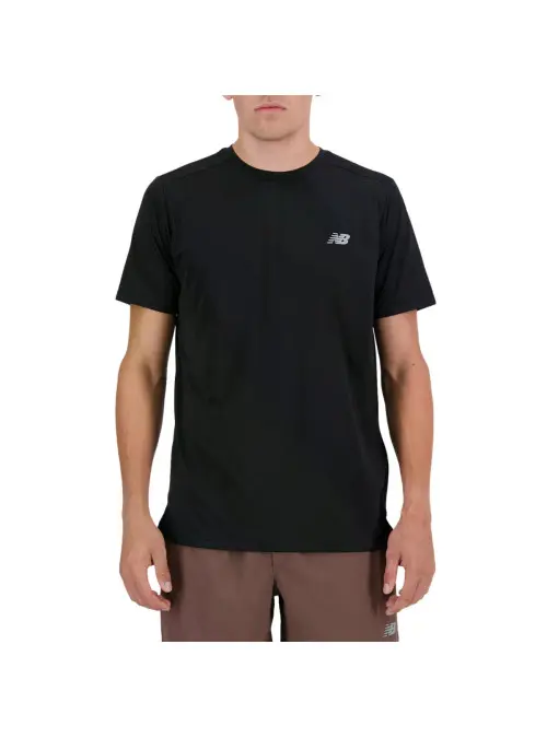 New Balance Męski T-shirt S/s New Balance Run T-shir Bk MT41222BK Czarny | Sklep Monotox