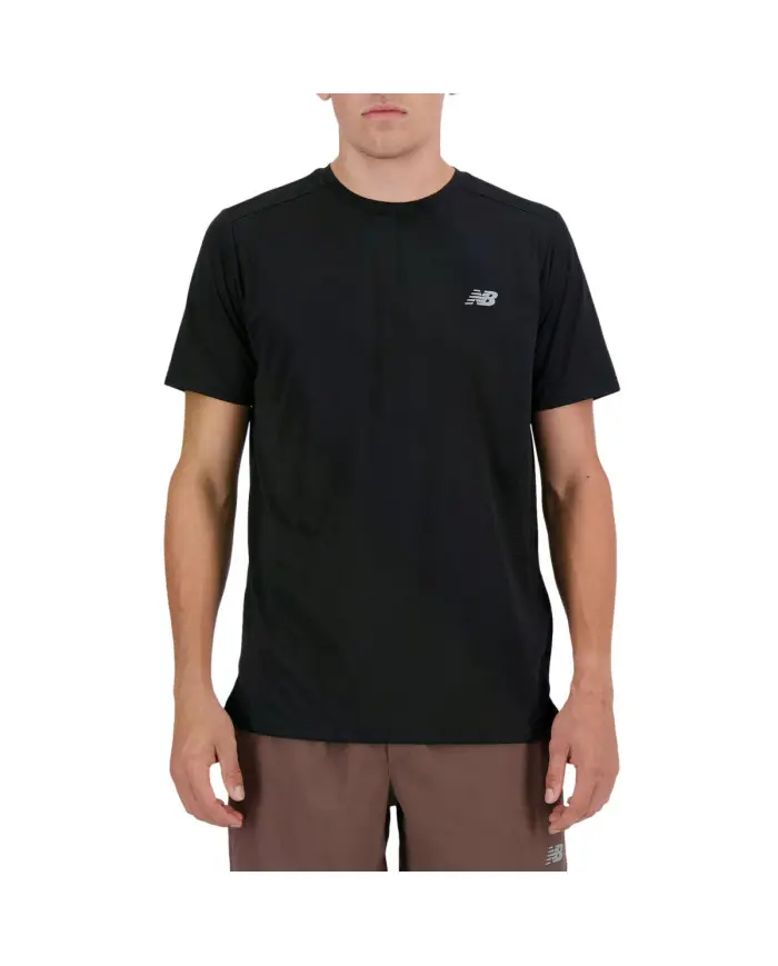 New Balance Męski T-shirt S/s New Balance Run T-shir Bk MT41222BK Czarny | Sklep Monotox