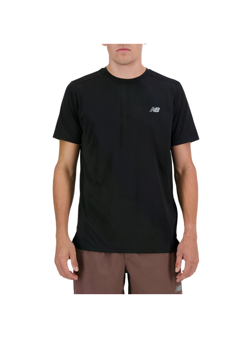 New Balance Męski T-shirt S/s New Balance Run T-shir Bk MT41222BK Czarny | Sklep Monotox